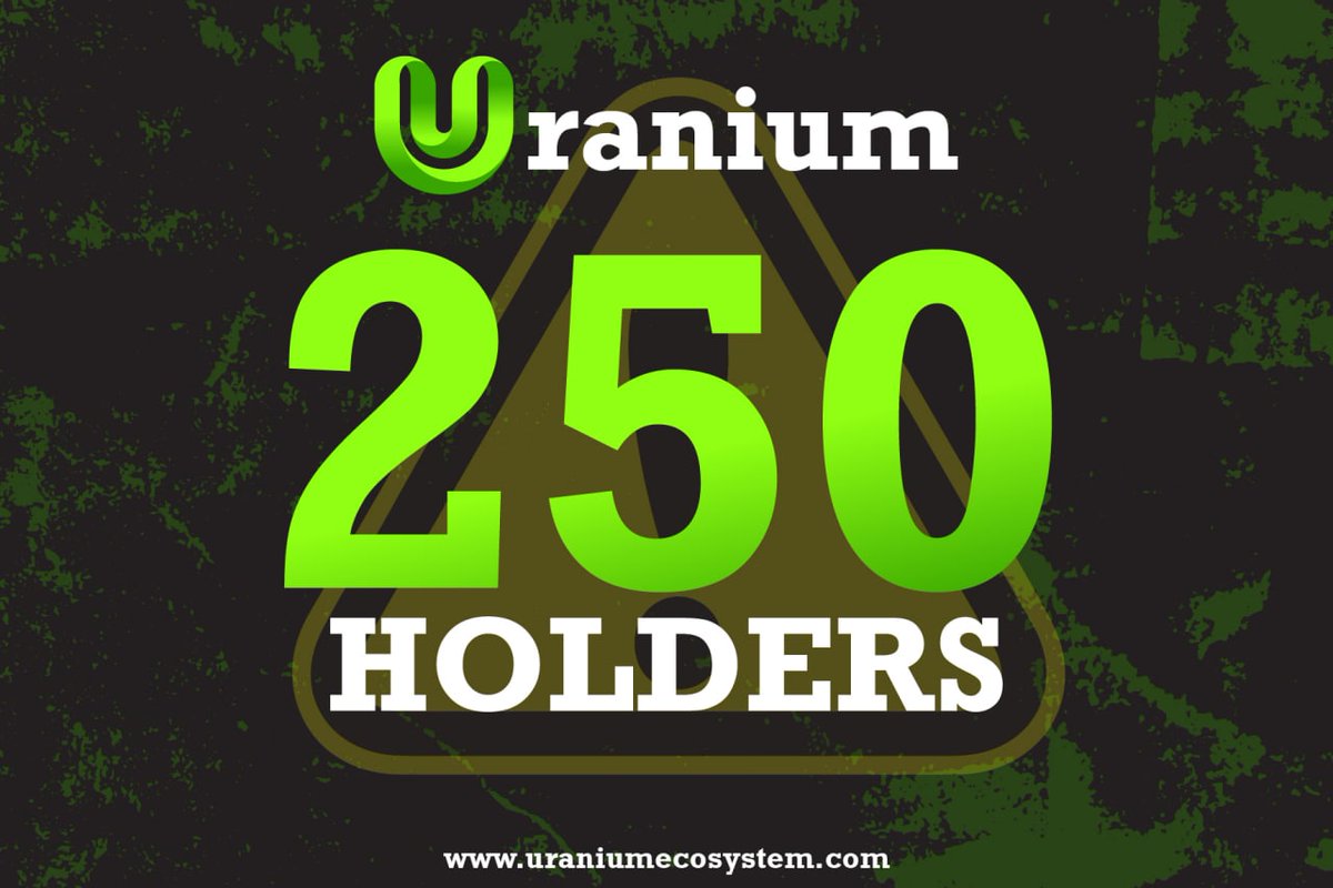 48hrs from launch and our community is building. 

WE NOW HAVE OVER 250 HOLDERS AND STEADILY INCREASING!!! 

Congrats to all our investors, the chart is a true reflection of how hard we are working. If you haven't already come join us - 

t.me/Uranium_ETH 

#URANIUM #DREFI