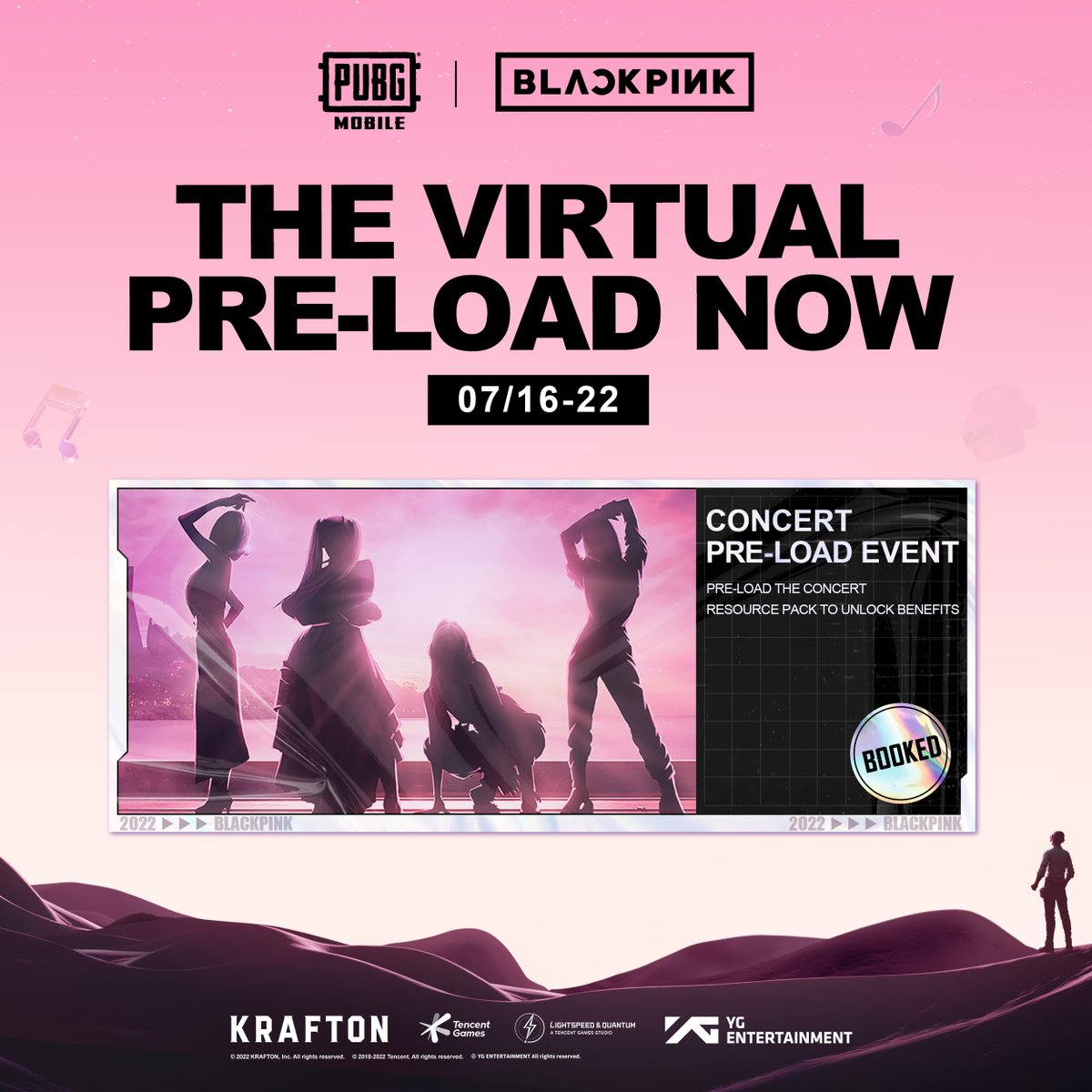 Get ready to enter THE VIRTUAL with <a href="/BLACKPINK/">BLACKPINKOFFICIAL</a>!

Preload the concert resource pack now to unlock exclusive benefits.

🔗 pubgmobile.live/BLACKPINK2022

#BLACKPINKxPUBGM #BLACKPINK #PUBGMOBILE #THEVIRTUAL #INGAMECONCERT #PUBGM