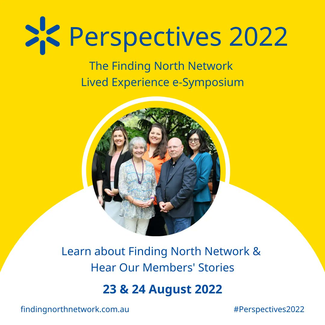 findingnorthau's tweet image. Learn about #FindingNorthNetwork at #Perspectives2022, where you can also meet some of our members who will share their #LivedExperience reflections &amp;amp; stories of recovery &amp;amp; leadership. Join us online in August: findingnorthnetwork.com.au/page/perspecti…