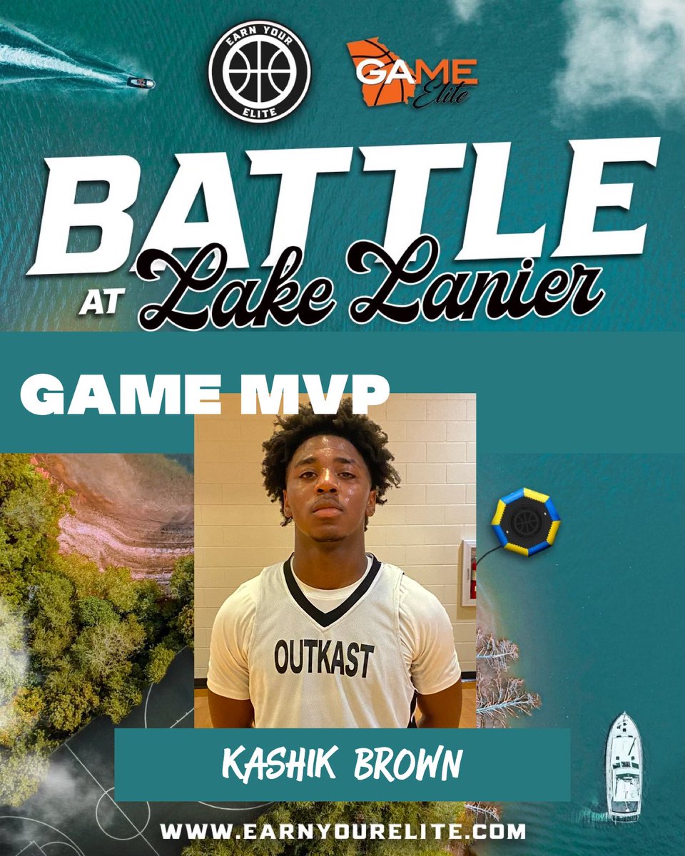 earnyourelite's tweet photo. In a 59-54 win Kashik Brown poured in 20 points to lead Outkast from Athens. He was able to get to the rim and finish in multiple ways around the rim. Brown is a scoring point guard excellent court vision. #BattleAtLakeLanier https://t.co/lRAXsKlySH
