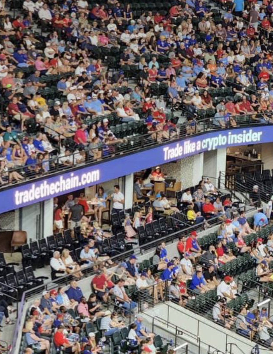 AlexMascioli's tweet photo. .@tradethechain everywhere in a Major League baseball stadium 🔥 No loans made to 3AC 🤷♂️ #SENTgalaxy #DeFi #NonCustodial #YourKeysYourCrypto 🤝 https://t.co/HipQEqqSsU
