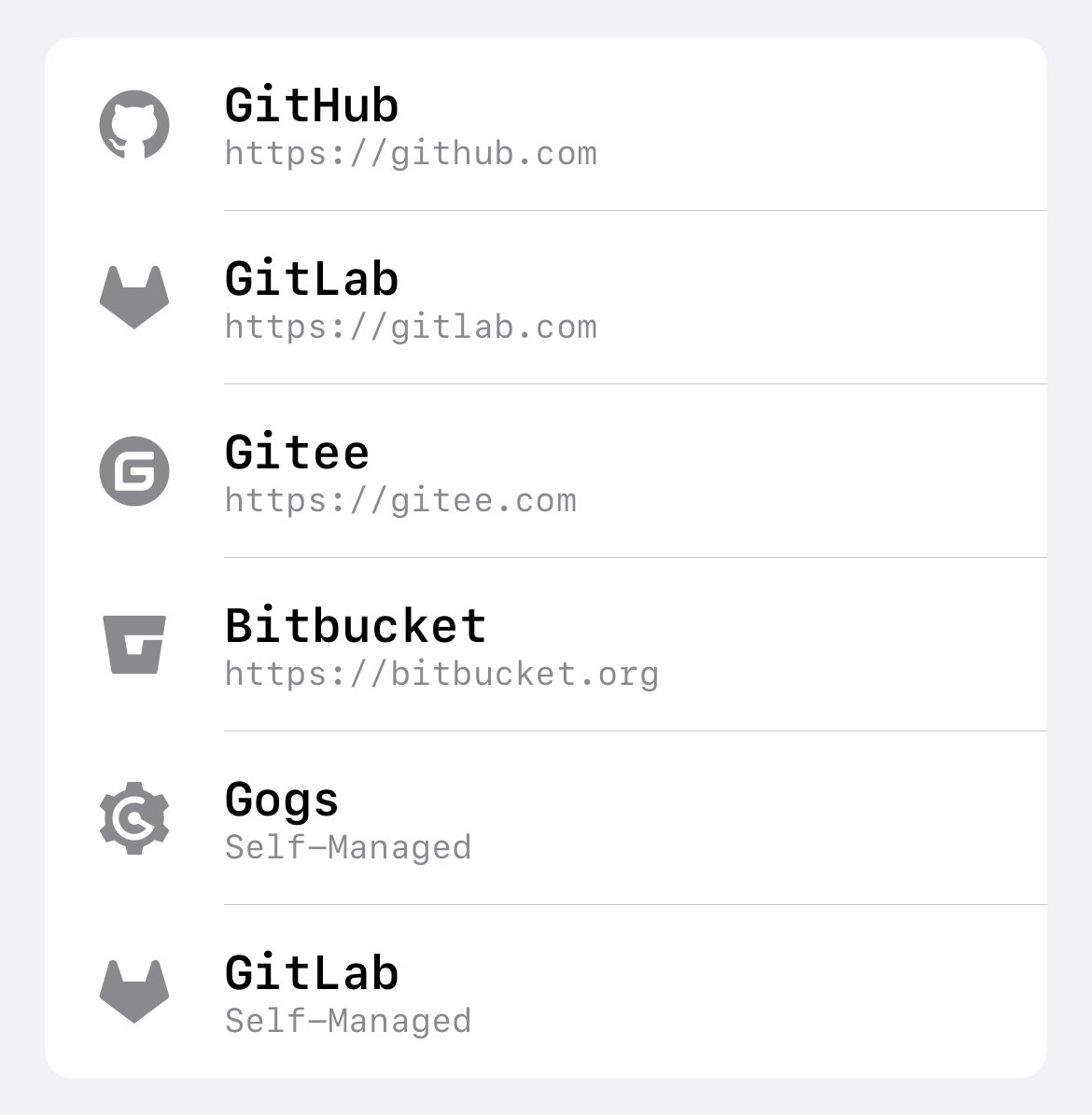 GitViewer's tweet image. GitViewer v1.1.1 has been released:
* Feat: Support for more Git providers, GitLab, Gitee, Bitbucket, Gogs and GitLab Self-Managed.
* Feat: Now you can clone private repositories with account and password (or token).
* Feat: Show branch and tag labels in commits.