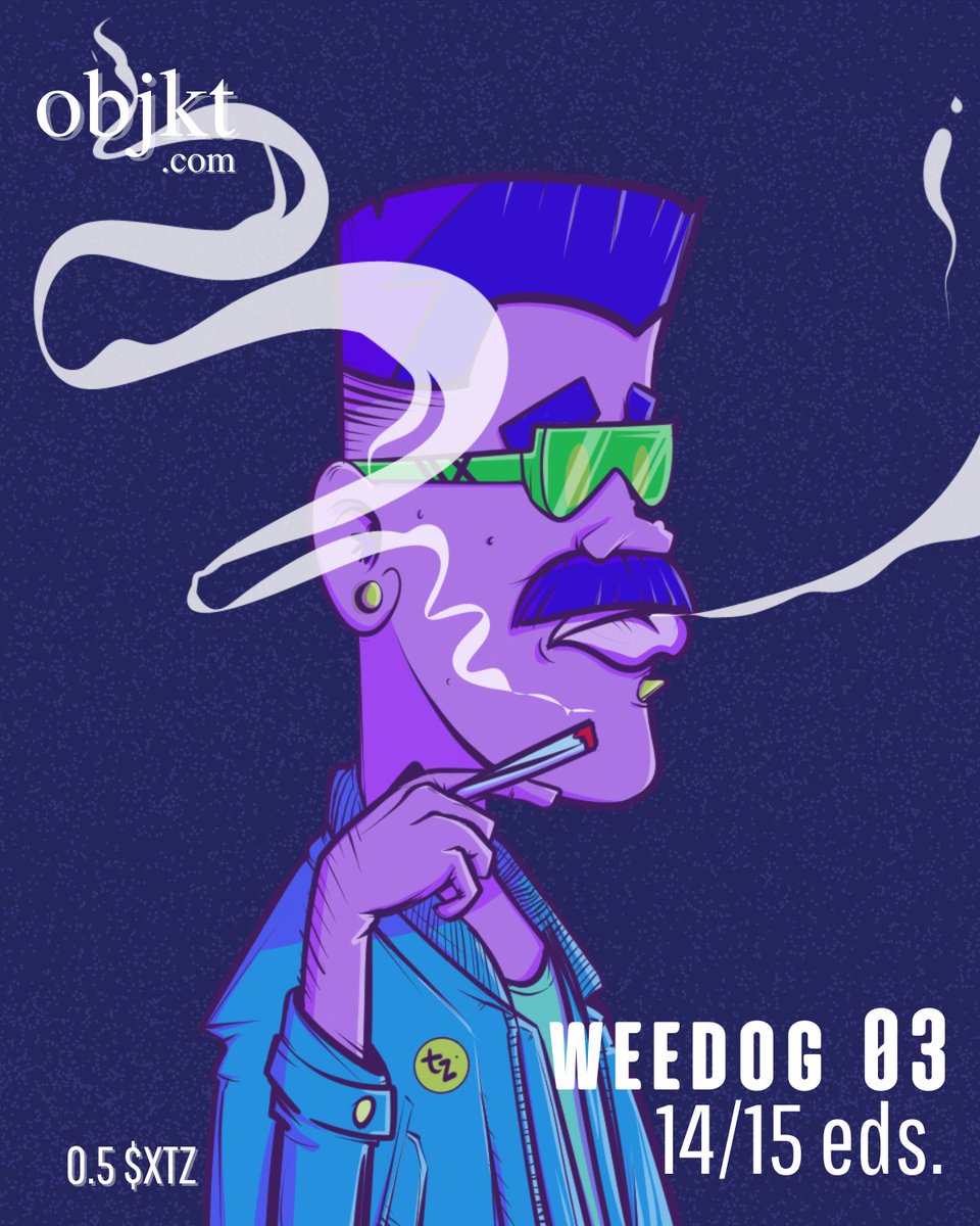 elbugio's tweet photo. Yo bro🚬 @NFTMansa Thank you so much for buy my artwork from #weedog collection No. #3 & #6 .Keep enjoy and weedooo🚬🤙 #soldagain #LFG #XTZ https://t.co/VIi4vDYBvb