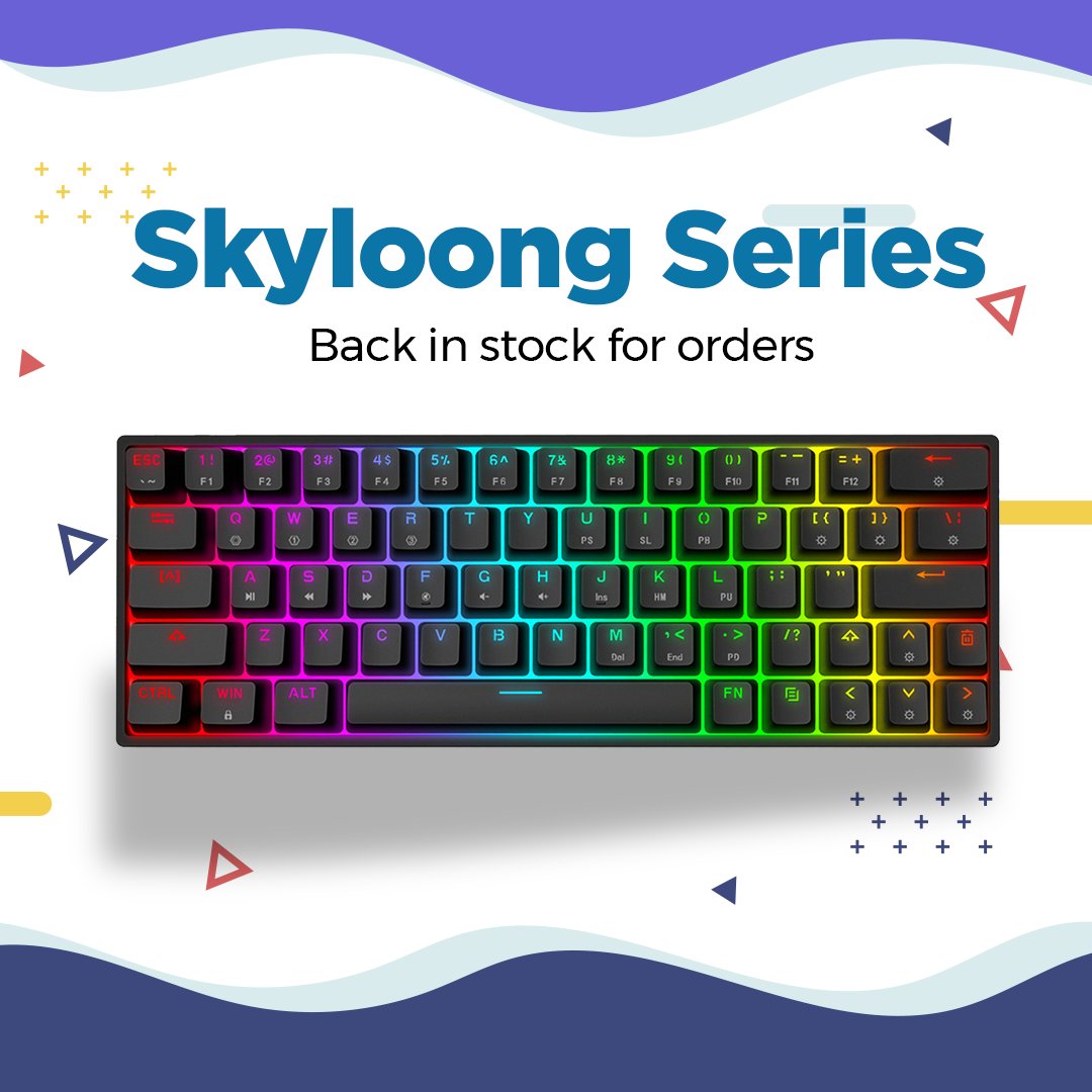MeckeysHQ's tweet photo. Skyloong SK series keyboard now  in stock

https://t.co/VKn06GM4qX

#meckeys #skyloong #sk61 #sk64 #sk68 https://t.co/pyvX3pIOJF