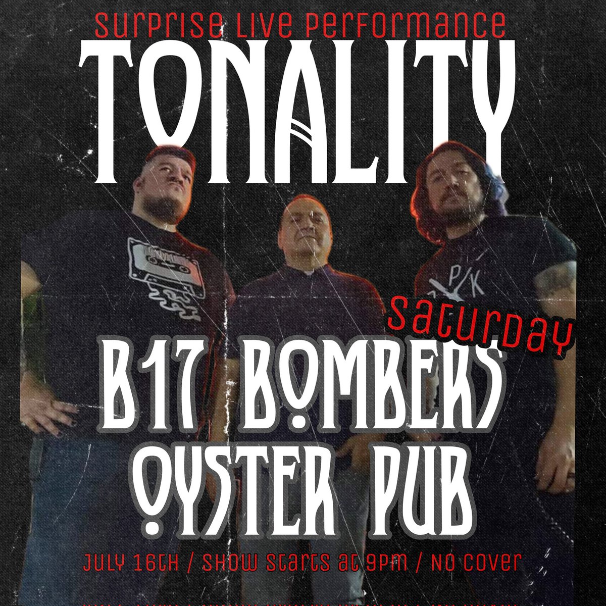 TonalityRocks's tweet photo. Surprise! We're going be rocking @b17oysterpub tomorrow July 16th! Come hang out with us and be sure to try the food! Show starts at 9pm!!
#TonalityRocks #elpaso #livemusic #coverbands #rock #itsallgoodeptx #itsallgoodep #itsallgood #elpasonightlife #elpaso915 https://t.co/BrNkJ0JLsg