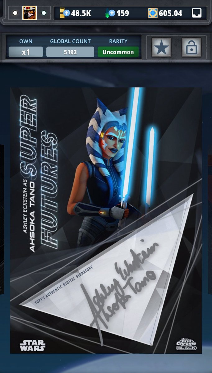 ToscheStationSW's tweet photo. The only Ashley Eckstein auto I'll ever own haha 

#starwars #starwarscardcollector #ahsoka #clonewars #rebels #thetoschestation #jedi #starwarsfan #starwarslife #starwarscollection https://t.co/9j2tMOSPto