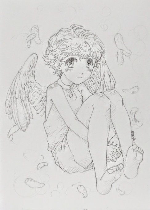 #アナログ #イラスト #落書き #男の子 #天使 