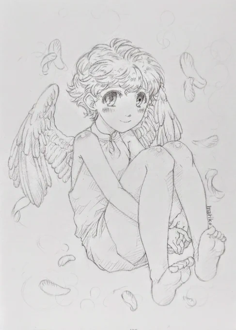 #アナログ #イラスト #落書き #男の子 #天使 