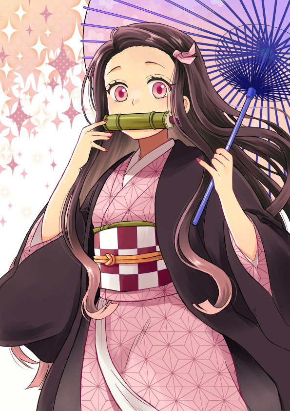 ICHIROさんがTwitterに投稿した竈門禰豆子(鬼滅の刃)のイラスト。