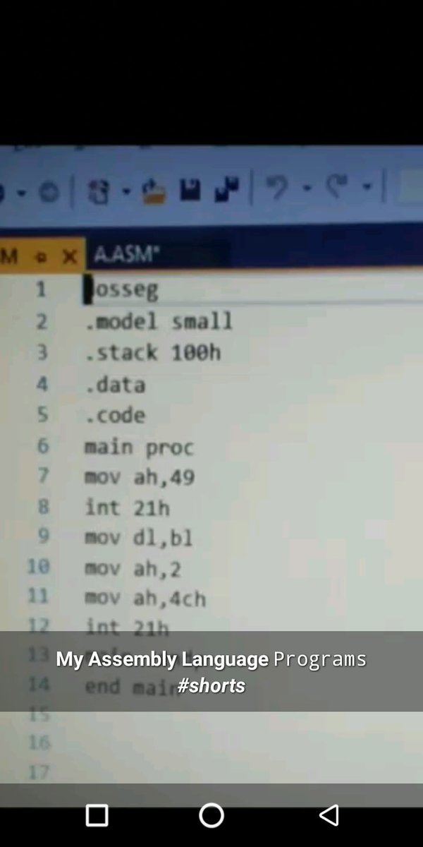 _Ahsan_Tahir_'s tweet image. Assembly Language Program:
m.youtube.com/shorts/Tb3NPV7…
_____________________________________
#SoftwareDeveloper #Tecnologia #TechBuddySpace #tech #javascript #Java #Software #SoftwareEngineer #softwaredevelopment #100DaysOfCode @100xcode @js @JavaScript @EarthlyTech @assembly