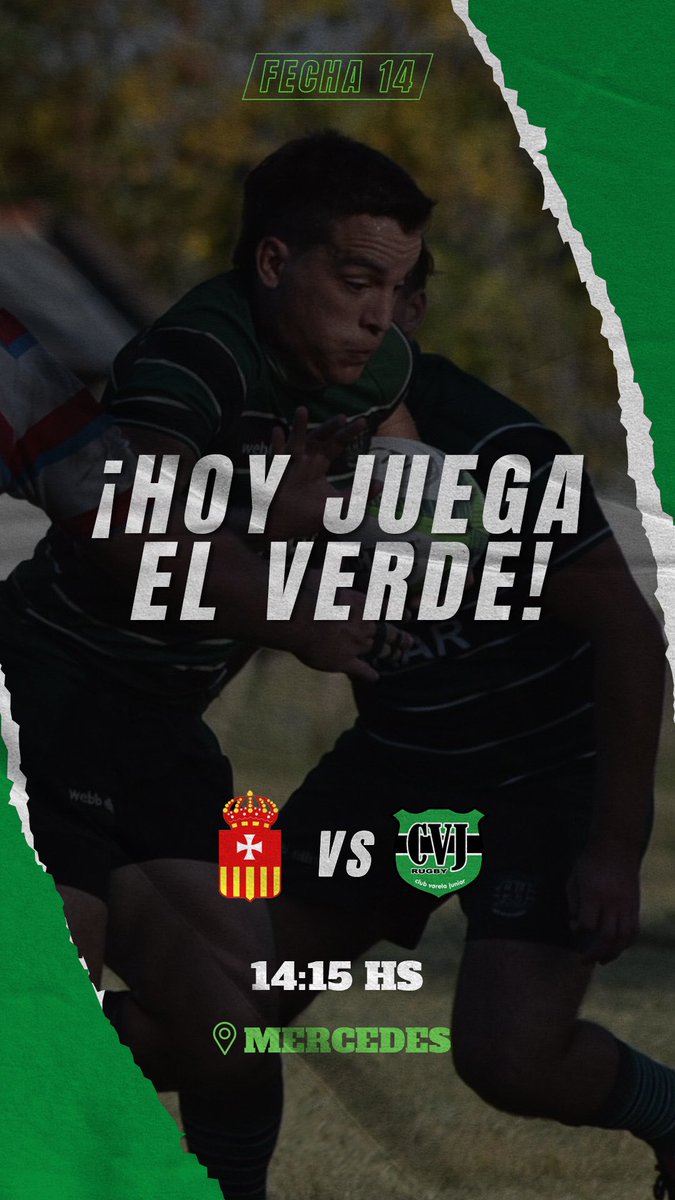 Nueva fecha 💚🖤

🆚 <a href="/MercedesRugby/">Mercedes Rugby Club</a> 
📍#Visitante 
⏰14:15hs | 12:30hs

#VamosVerde #CVJR