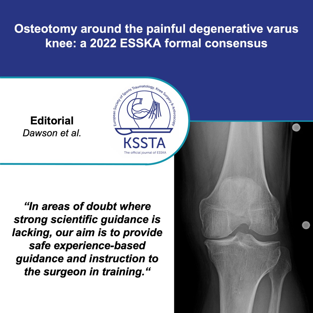 KSSTA's tweet photo. https://t.co/lTsHXr4QcR

There is a need for consensus about osteotomy around the painful degenerative varus knee.

#osteotomy #osteoarthritis #varus #malalignment #consensus #esska #knee #orthopaedic https://t.co/854EZ0ov5Z