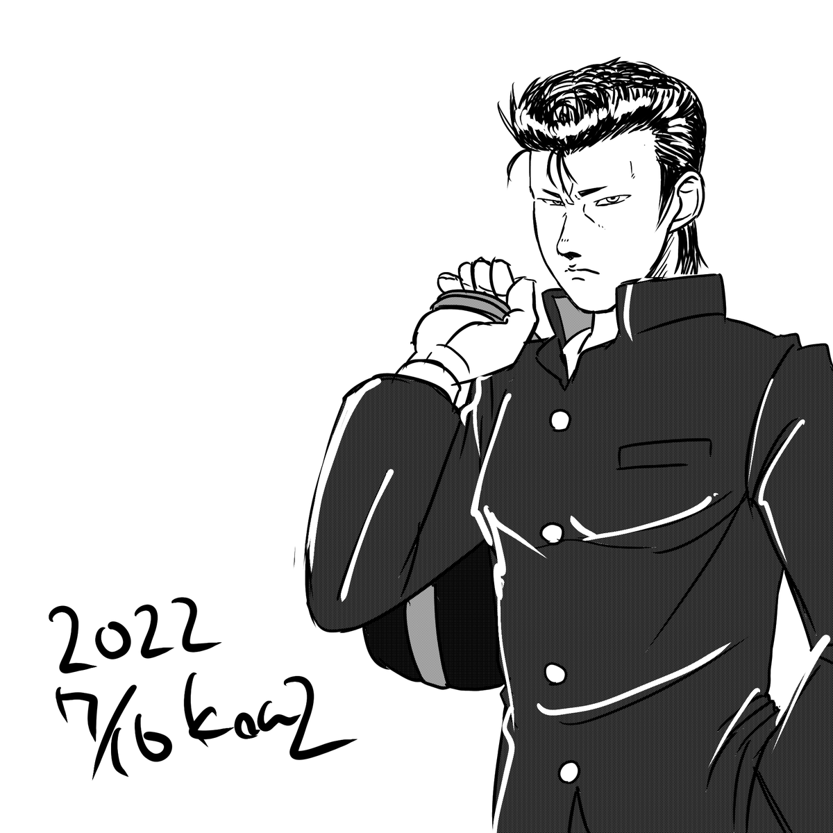 KOU2_one's tweet photo. 17歳の高校生誰か分かるかなー
書かないと誰だかわからないようじゃ、イラストとしては失格なのよね😖
お家柄他��寄せ付けない陰キャヤンキーだったと妄想
#影丸
#VFzero https://t.co/8DejyDquWz