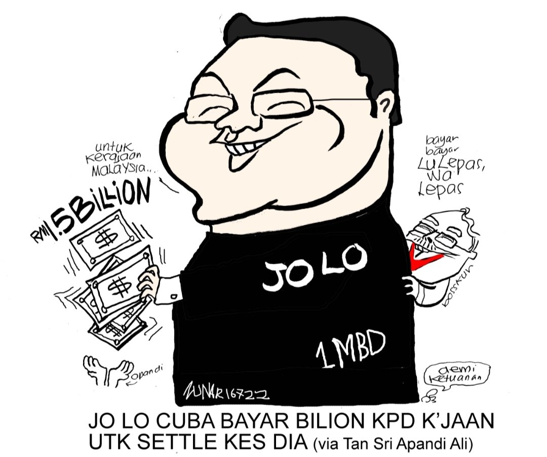 zunarkartunis's tweet photo. Orang suruhan Najib, Mr JO LO mahu bayar kerajaan RM1.5 BILION untuk setel kes dia, melalui Tan Sri Apandi Ali.
Via The Edge Market.
https://t.co/FVhj5aRtL9
#1MDB #maluapabosku #apandiali #najib #boskur #bosskur #bosku #boskur
-- https://t.co/snyqsriPMD