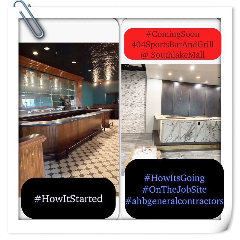 #OnTheJobSite #HowItStarted #HowItsGoing ….. #ComingSoon to @shopsouthlakemall is  404 Sports Bar and Grill #404sportsbar #AtlantaBars #SportsBar