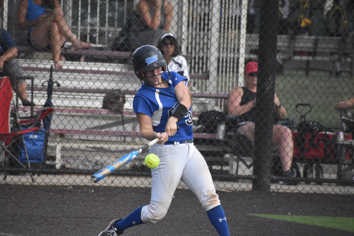 Recent Mater Dei graduate and John A. Logan commit <a href="/EllaPalm4/">Ella Palm</a> with two home runs and a double with five RBIs in Illinois Force Palm 18U in 7-4 win over Ohio Hawks National 18U-Hutchinson at Savvy Softball Elite Summer Showcase.
