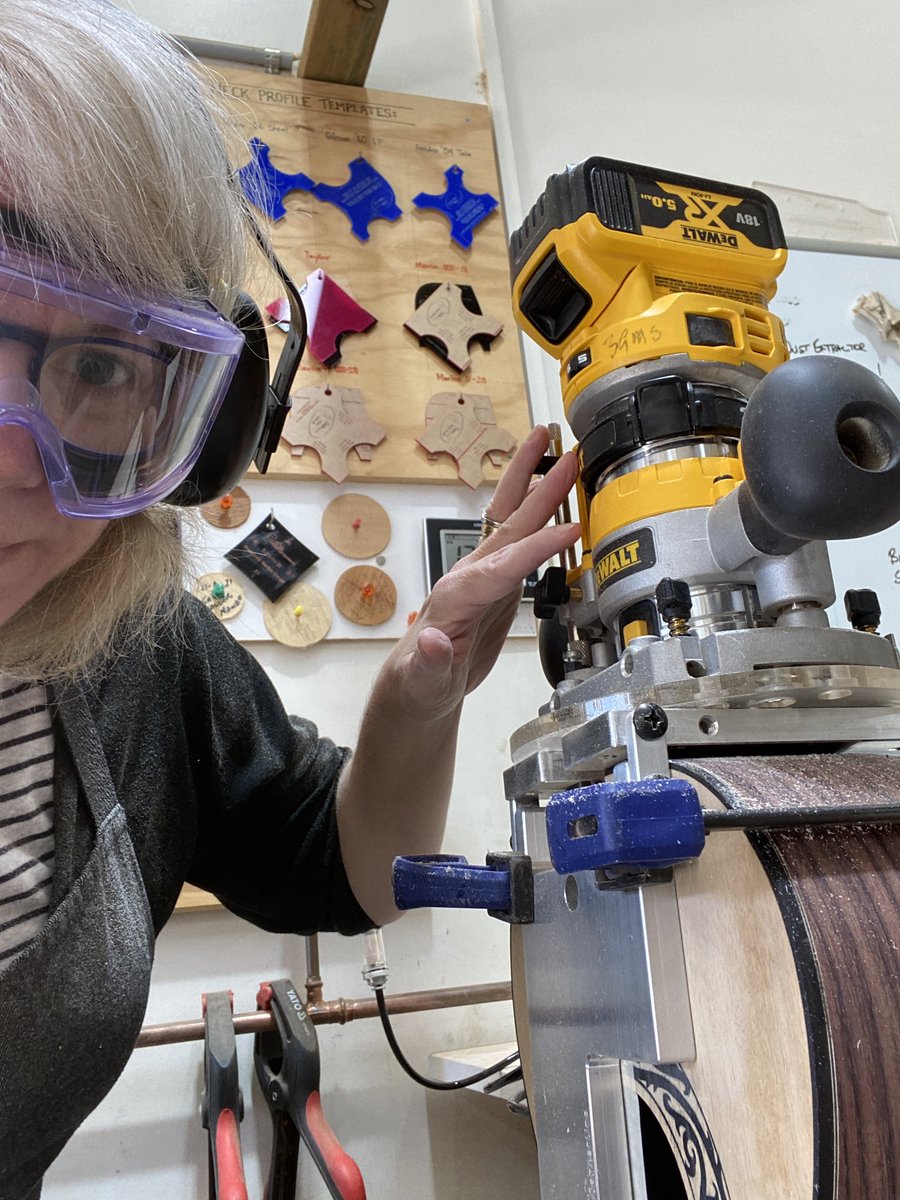 janeinjava's tweet image. Cutting the mortise and tenon joint on my parlor guitar in the workshop this morning. Got completely covered in sawdust! #maketolearn #woodworking #luthier #parlorguitar #cnc #makerspace #guitar