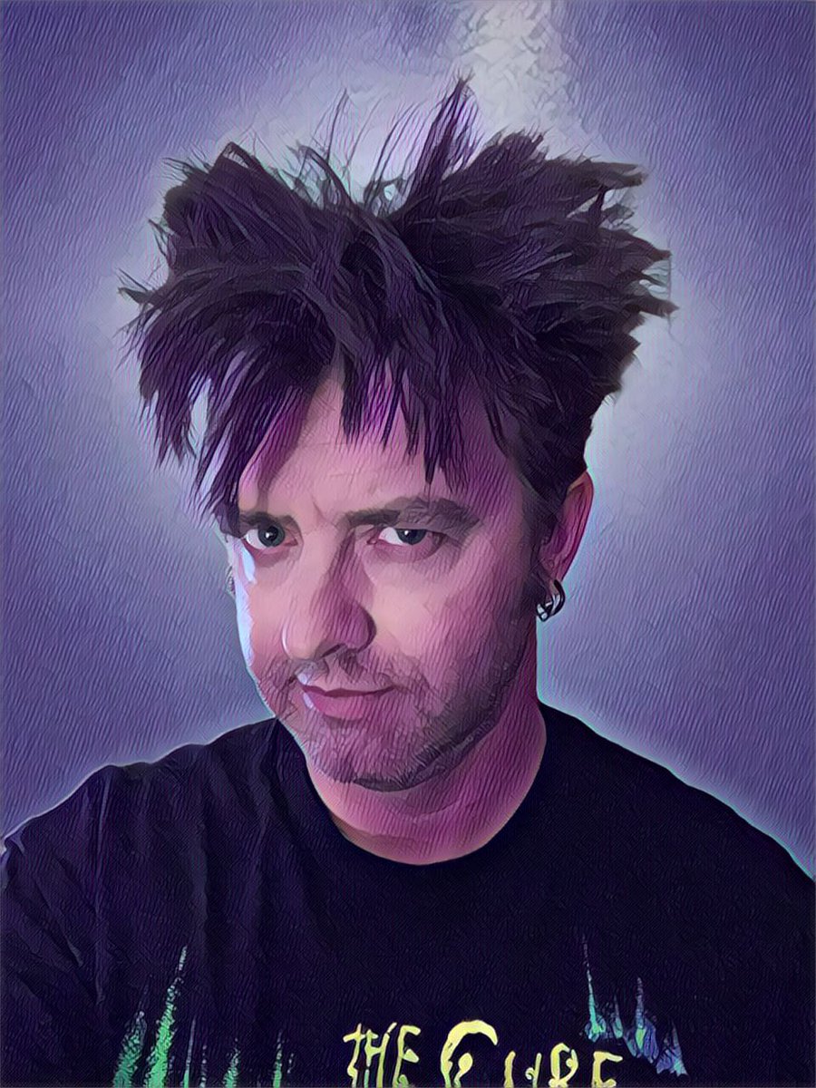 RealMerForte's tweet photo. Have you listened to Mer Forte today?  Harry wants to know.  He’s harnessing his inner @thecure #haircare https://t.co/MEY5QBbFEW