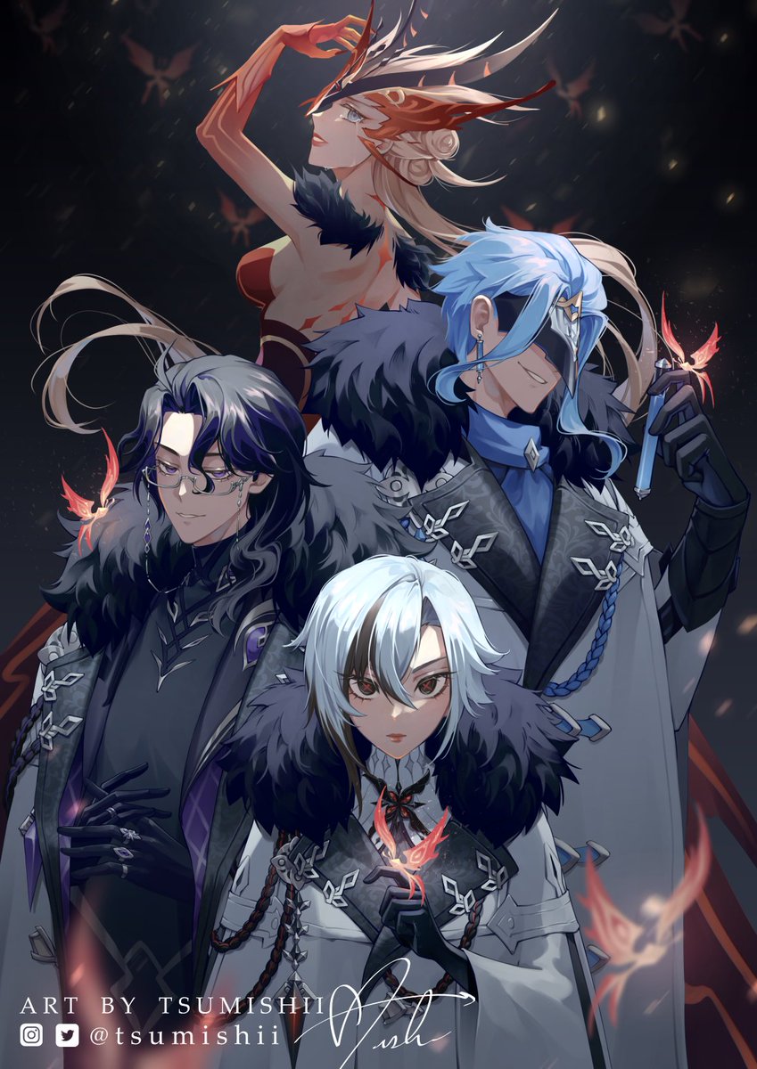 tsumishii's tweet image. If evil why hot.
#原神 #genshinimpact #fatui #pantalone #arlecchino #dottore #signora