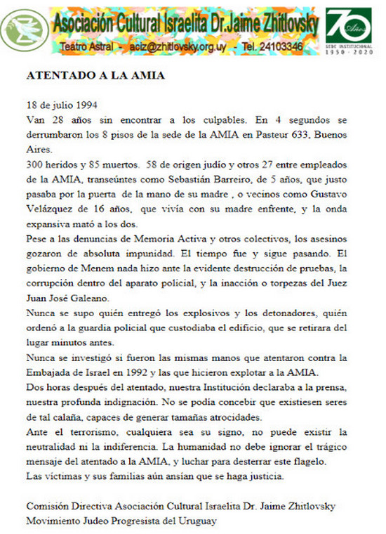 1994 - Atentado a la AMIA - 2022