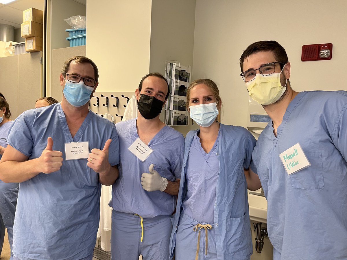 JScottFerguson's tweet photo. UW PCCM FELLOWS ROCK the Midwest Bronchoscopy Course Challenge! Awesome fellows-@BrandonTemte @KirstenAlman @MaxMachurick Dr. Phillip Mead and Awesome instructors @DavidSonetti, Dr. Melissa MacDonald, Dr. Amy Jaeger. @uw_APCC https://t.co/QwefMQ6wQg