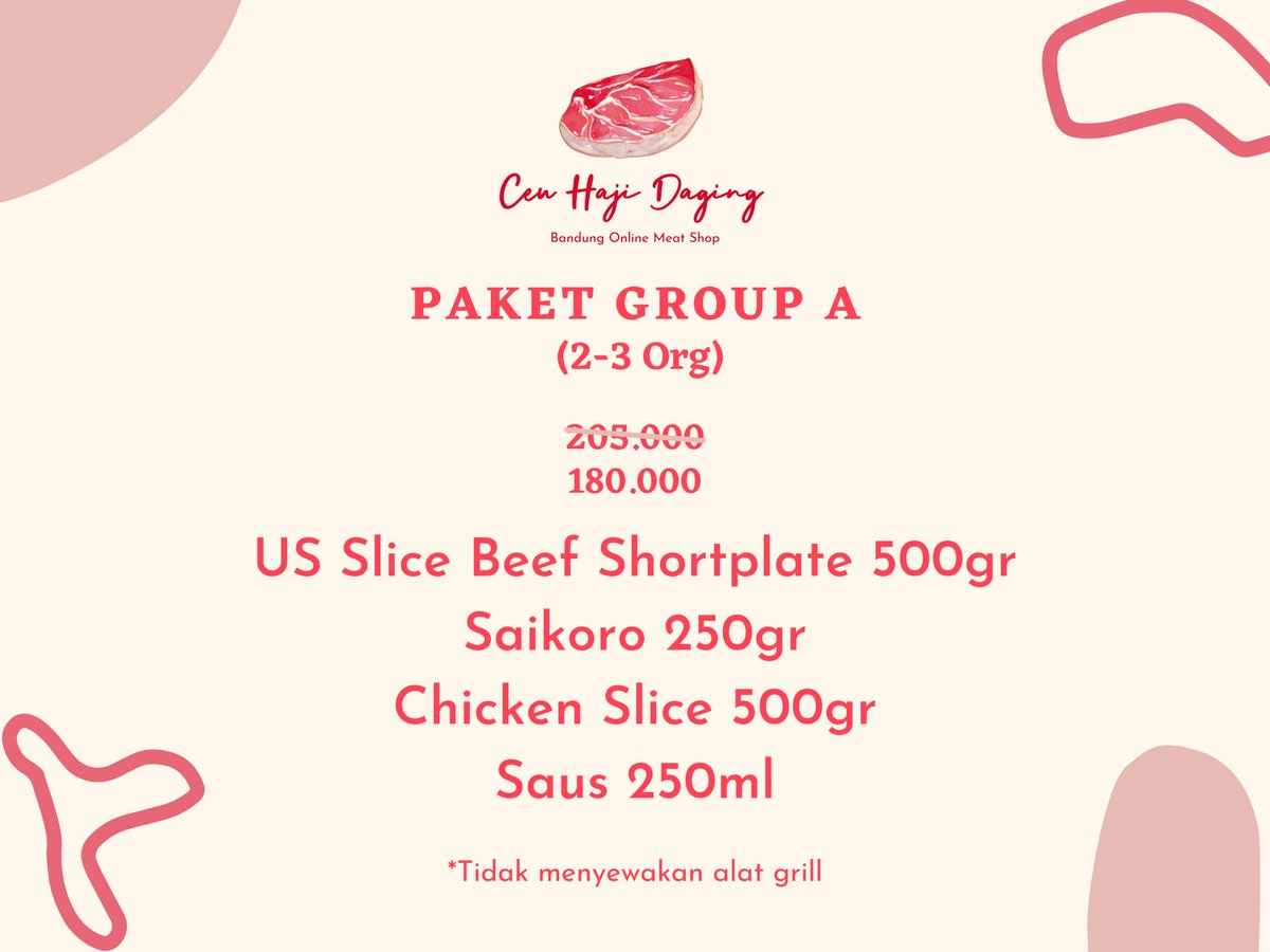 ceuhajidaging's tweet photo. Hujan gini mah enaknya bbq-an atuh!

Apalagi Ceu Haji Daging punya paketan daging yang murah dan nikmat buat banyakan!

Gass order yuk

WA https://t.co/MORK4rnOGX

📍Jl AH Nasution no 101, Jatihandap, Kota Bandung https://t.co/kbLCV6lFJO