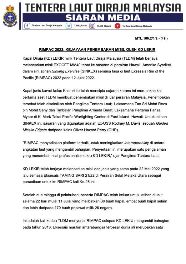 Royal Malaysian Navy tweet media