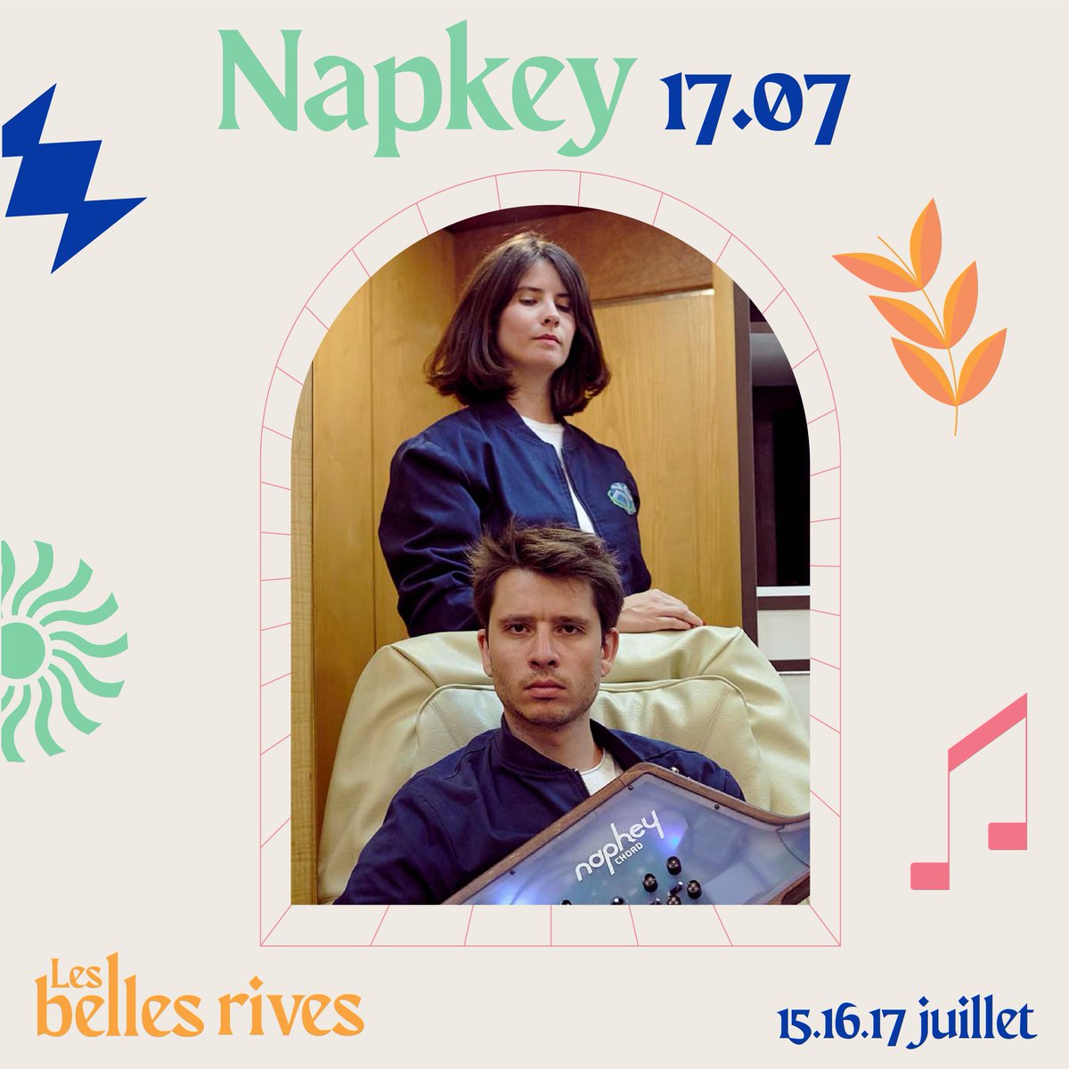 napkeymusic's tweet photo. On reprend les concerts sous le soleil de Caen dès demain ! Nouveaux morceaux, nouvelle formation, pour un voyage interstellaire dominical ! À très vite !! #caen #festival #bellesrives #napkey https://t.co/ZN26kB0SzU