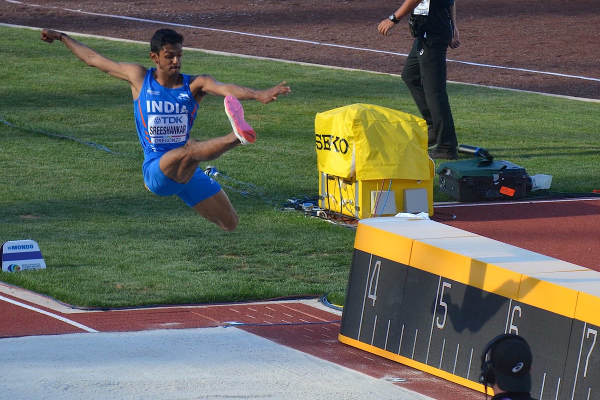 #TOPScheme athlete Murali Sreeshankar becomes the 1st Indian to qualify for the final of the men's long jump at the World Championships with a best jump of 8m!

Lets wish him the best for the Final at <a href="/WCHoregon22/">World Athletics Championships Oregon22</a> !