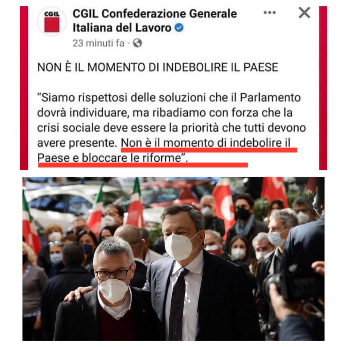 La #Cgil e #Landini hanno toccato il fondo. Auspicano la permanenza del banchiere. Una vergogna senza fondo. Gli iscritti dovrebbero ribellarsi.