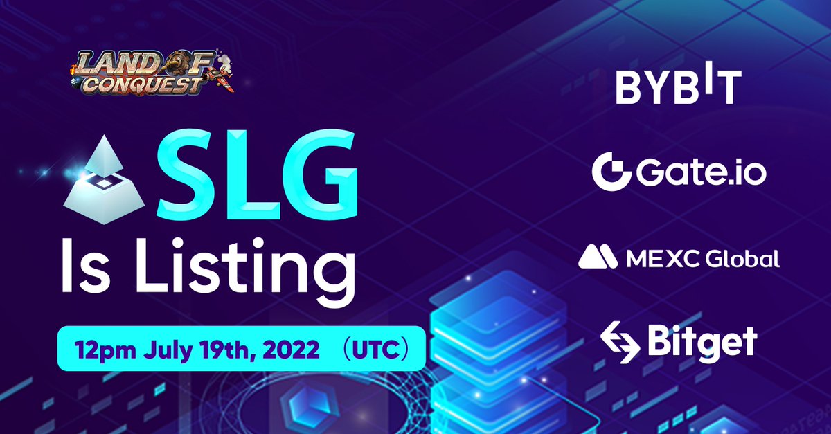 SLG__GAMES's tweet image. #LandOfConquest BIG ANNOUNCEMENT📢

$SLG is going to #list on @Bybit_Official @gate_io @MEXC_Global @bitgetglobal, mark the date this July 🗓 19th, 2022🥳🥳

✅ RT&amp;amp;❤ 
✅ Tag frens
✅ Fill this form:gleam.io/competitions/o…

🎁Share 150000 $SLG prize pool.