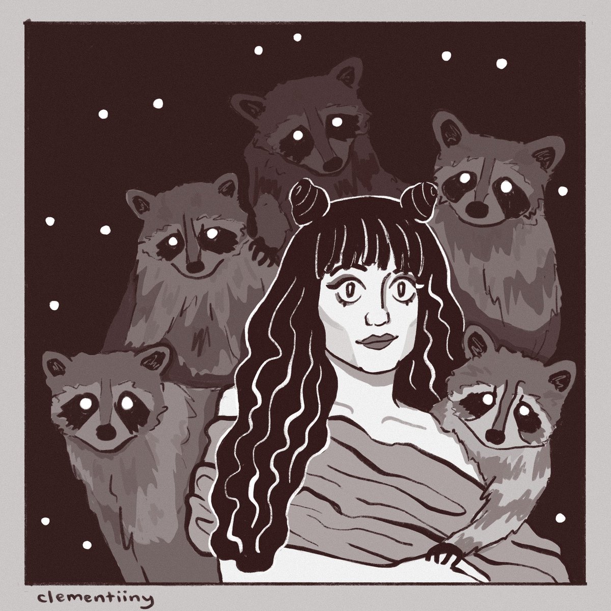 Nadja + Raccoon family portrait 
#WWDITS #wwditsfanart