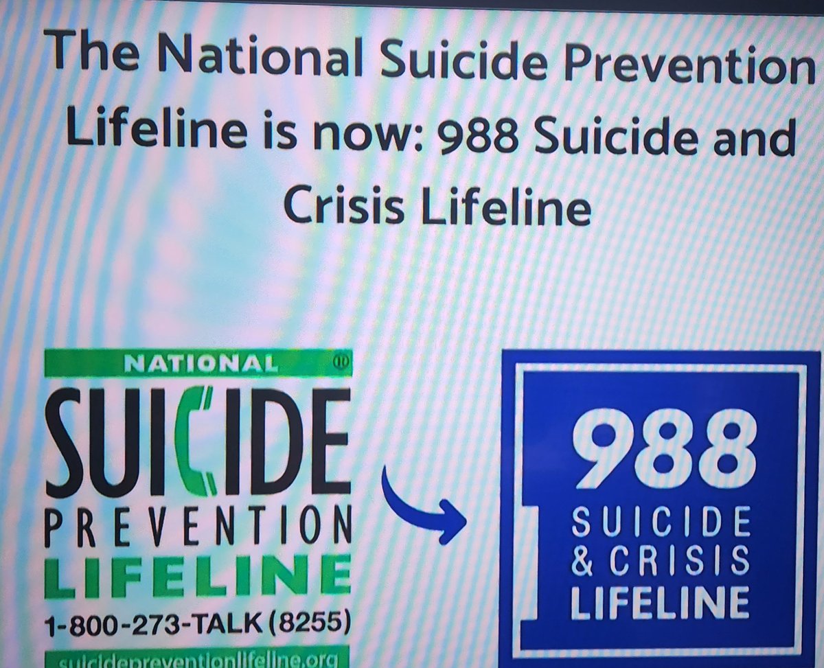 988...three numbers that could save a life.  Spread the word that the National Suicide Lifeline is now 988.