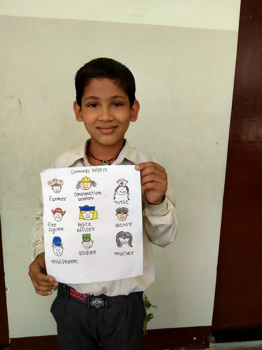 Learning about Community Helpers! Drawing by Amit Kumar of Standard 2. #community #helpers #drawing #society #classroom #school #learning #students #activity #art #bws #wherelearningisfun @sarikamalhotra2 @Krish_Vaishali @PramodThakur786 @RekhaRay16 @Farha76696129