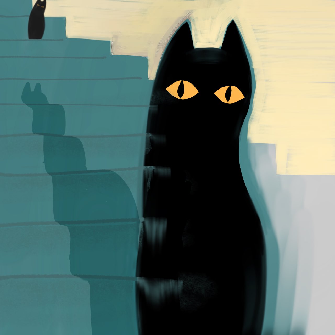惑星 Waku Sei あなたを見ているねこを見ているねこ A Cat Staring At A Cat Staring At You イラスト Illustration T Co Sdeuyrkmrc Twitter