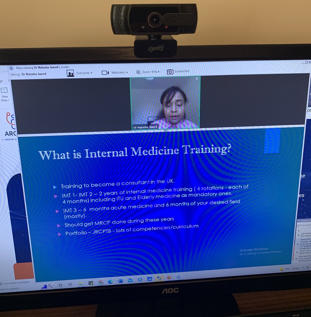 👩‍⚕️👨‍⚕️ Dr Natasha Jawed (core medical trainee) talking about Internal Medical training in UK at the Arora Annual IMG Careers Conference… 👉 still time to register: attendee.gotowebinar.com/register/90610… #CanPassWillPass #aroraimgconf