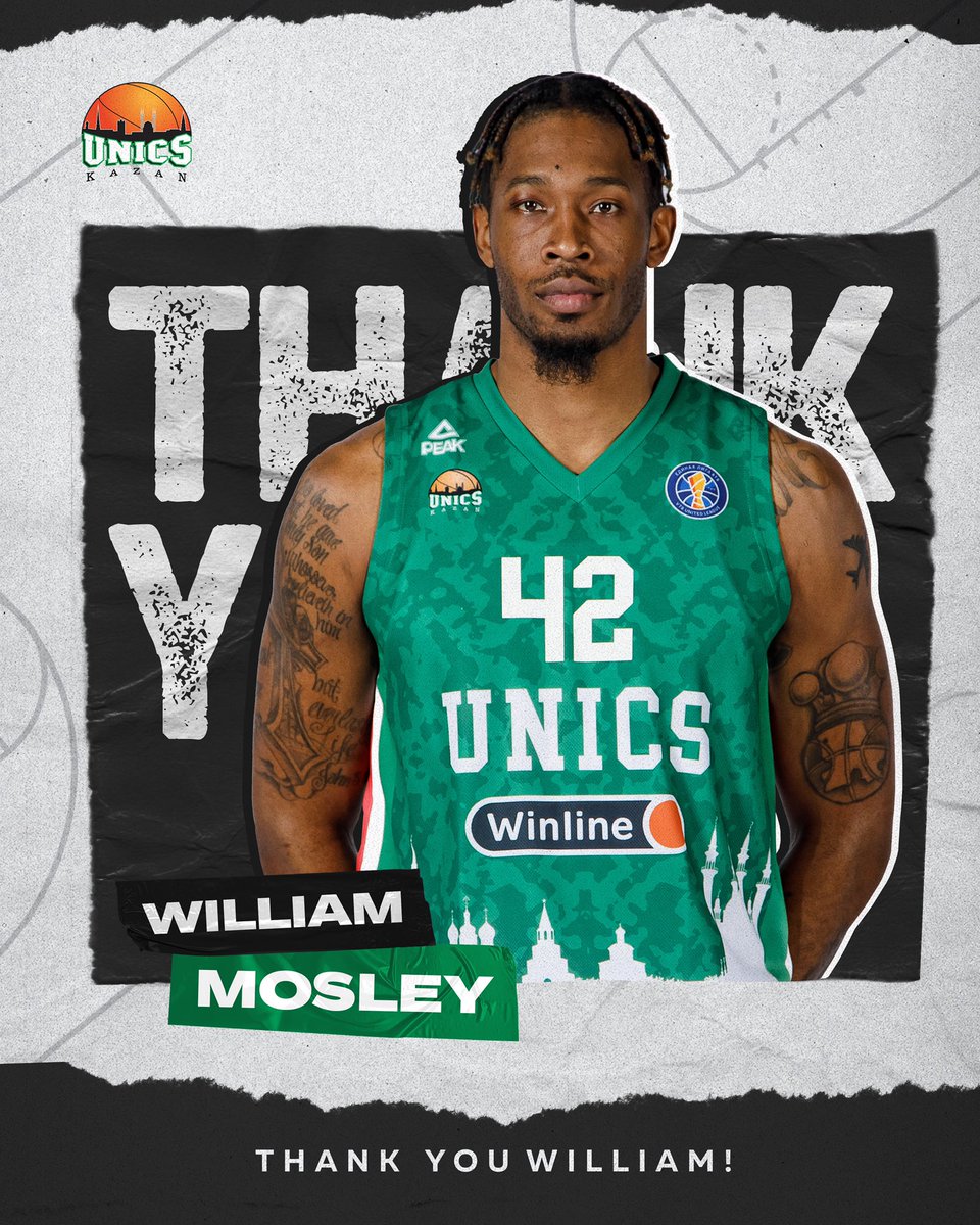 🙌 Спасибо, Уильям!

32-летний американский центровой Уильям МОСЛИ продолжит карьеру в другом клубе.