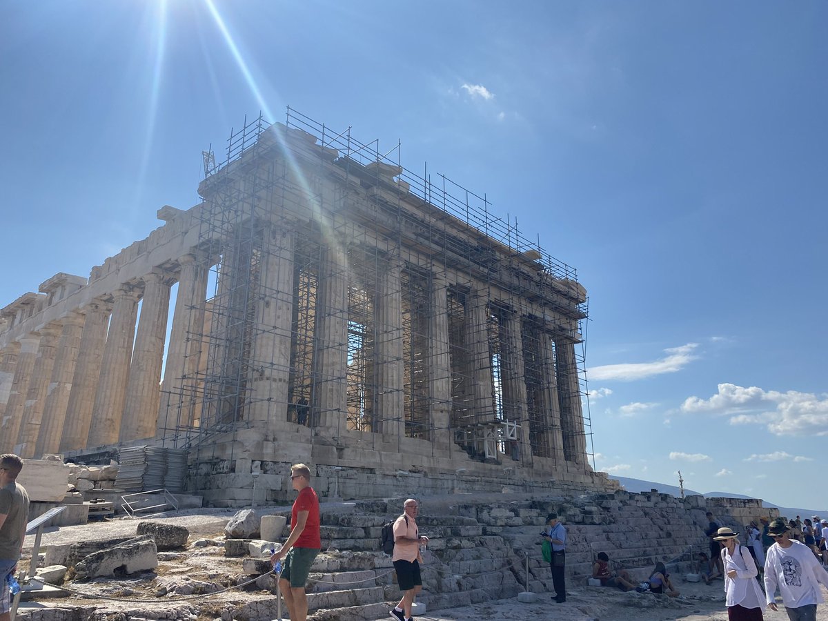 misskwells's tweet photo. All the way back in Year3 we studied the Ancient Greeks (as I think they still do) Yesterday I finally saw the #Parthenon and wow. It’s amazing. I was taken back to being that 7 year old learning about it with Mrs Gilbert. #honeymoon #greece #curriculumupdates? https://t.co/FMcPVq7hgn