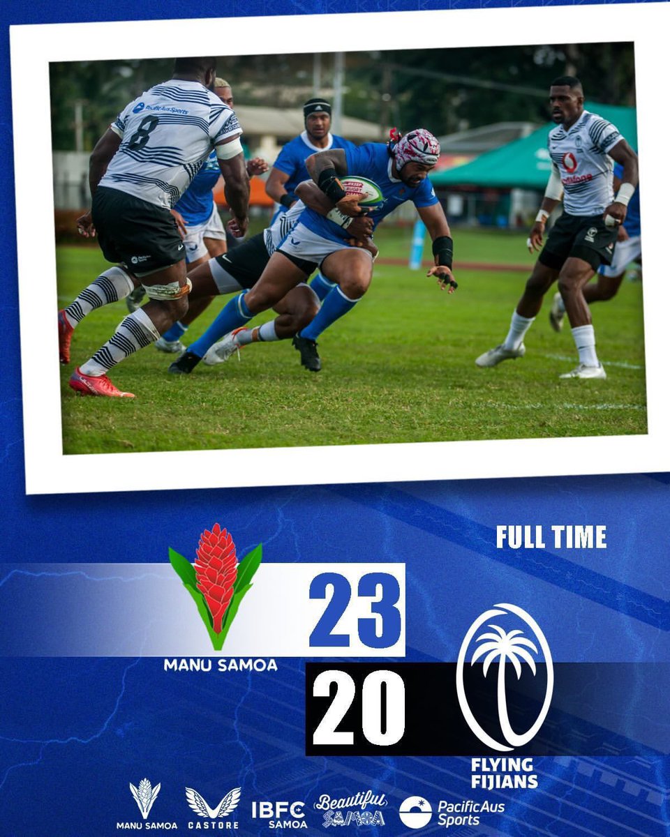 Samoa have won the Pacific Nations Cup after edging the Vodafone Flying Fijians 23-20 in an epic encounter at Churchill Park.

Fiji led 17-3 at half-time.