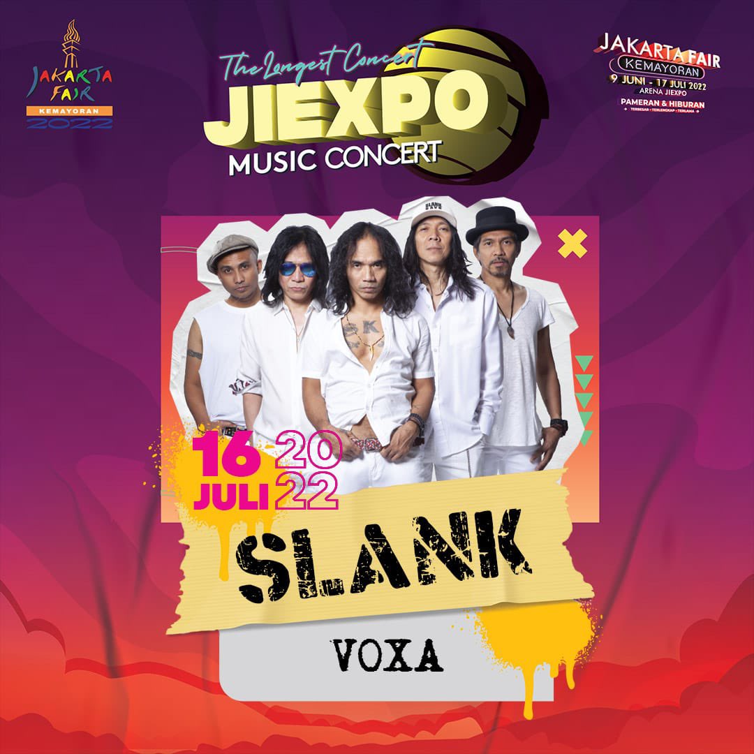 JakartaFairID's tweet photo. IT’S TIME TO #JFKGIVEAWAY 🥳🙌🏻

Mimin mau ngajak kamu buat nonton GRATIS bareng @slankdotcom di panggung utama Jiexpo Music Concert nanti malam!

Syaratnya follow mimin, RT tweet ini dan reply di bawah lagu apa yang mau kamu nyanyiin bareng SLANK! 

Good luck! https://t.co/YopRc3tVoF