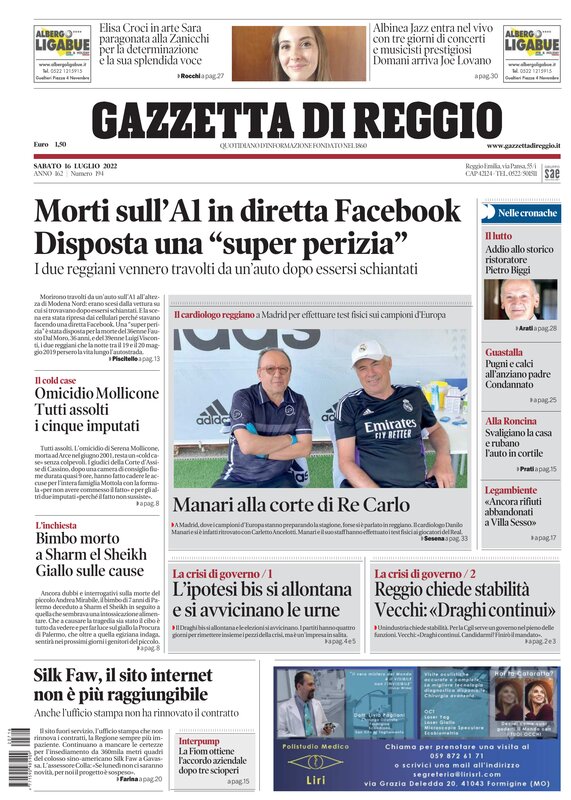 Ecco la nostra prima pagina di oggi.

Ci trovate in edicola e in versione digitale sul nostro sito 

gazzettadireggio.it

#buongiorno #reggioemilia #gazzettadireggio #primapagina #edicola #quotidiano
