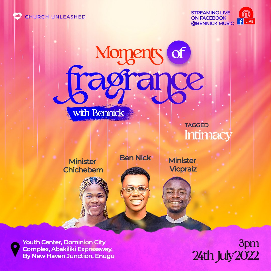 _benwrites's tweet photo. Good morning family❤
Moment of fragrance is a week from now💃💃
God I calling us to a place intimacy..
Come expectant on the 24th of July🔥
#24thJuly
#Bennick
#preachingJesus
#momentoffragrance
#churchunleashed https://t.co/zhkDFYIFHZ