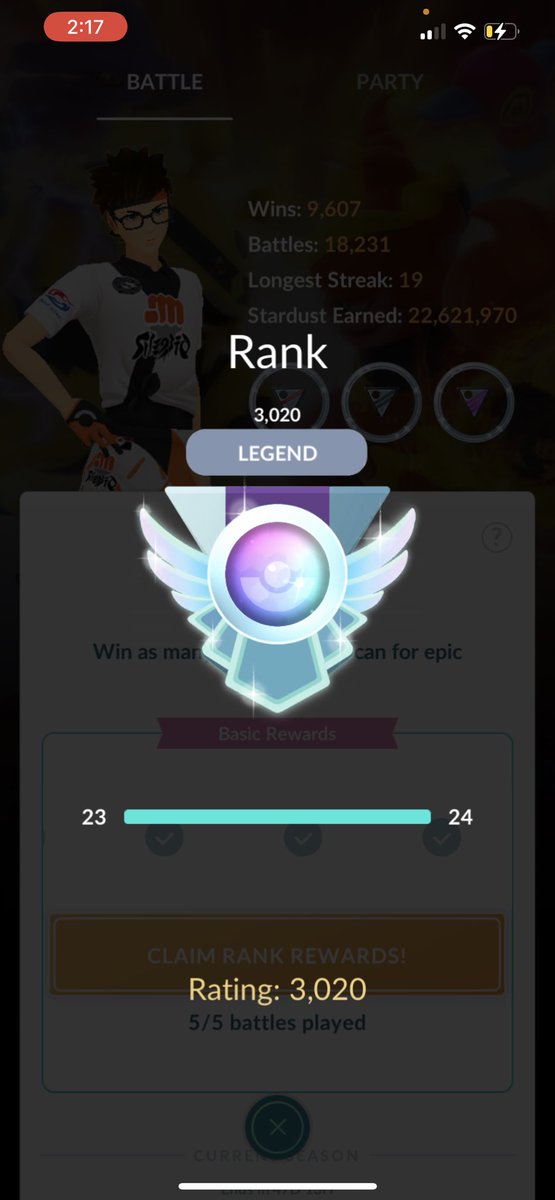 Ok, on go battle day I was 2275…today we achieved legend! Thanks for all the support @BlousesPVP and no paid actors paved the way, you gotta earn it!