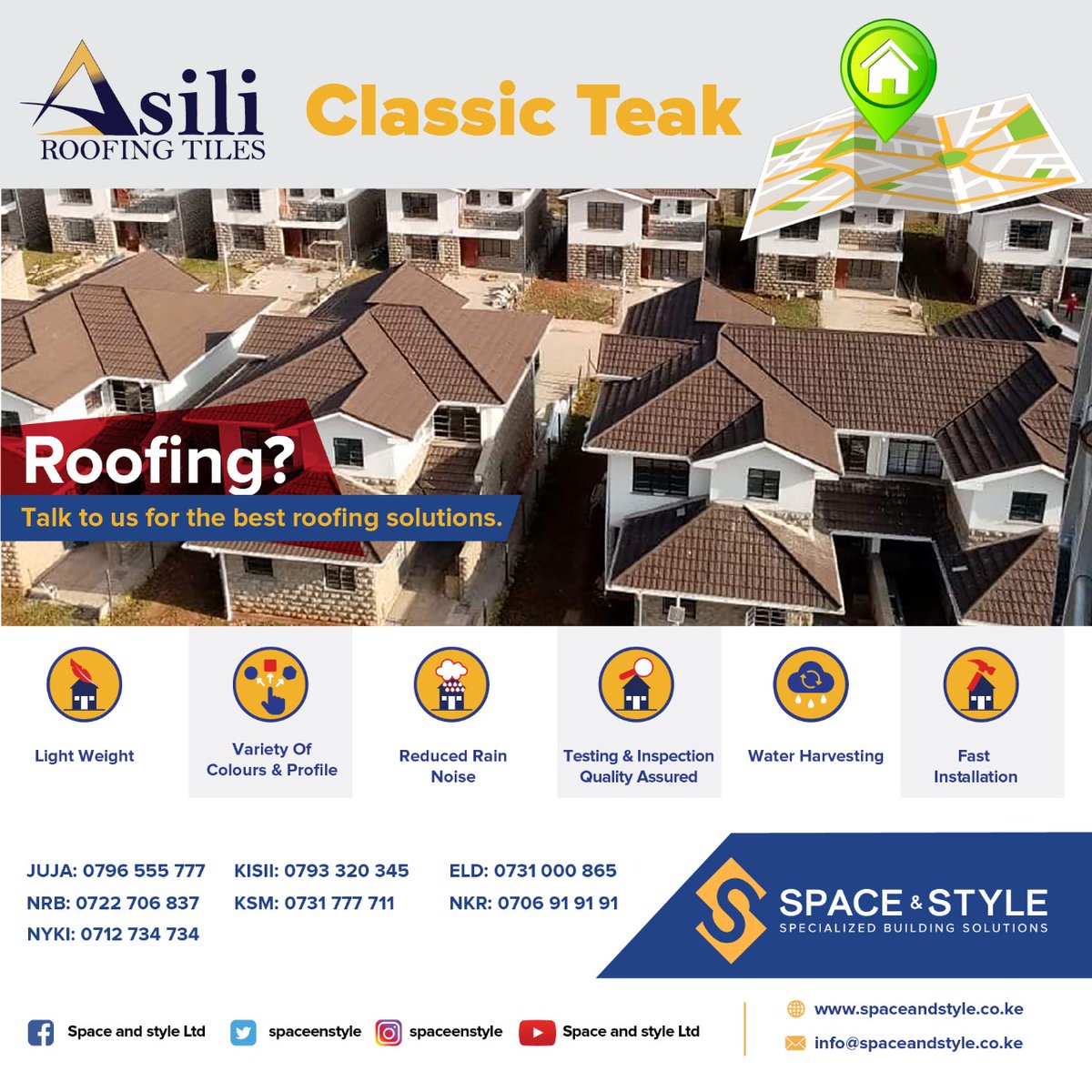 spaceenstyle's tweet image. Roofing? Consider our quality , affordable and innovative Roofing solutions that are easy to install, durable and crown your home! 
Asili stone coated roofing tiles are   your go to roofing tiles.
Talk to us ! 
#Roofing
#Stonecoatedroofing
#Frametech
#Asili