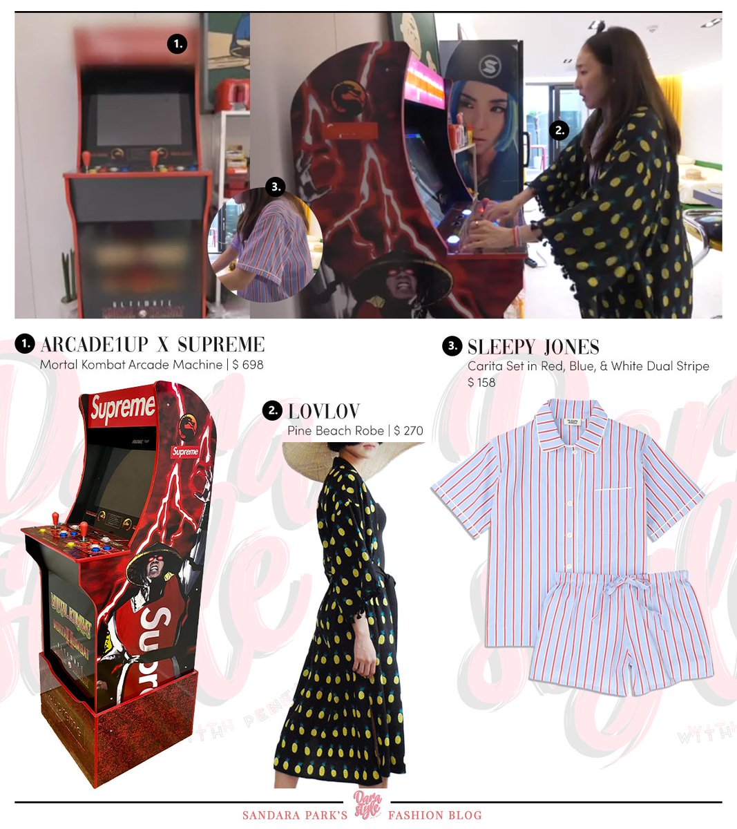 DaraStyle_'s tweet photo. [Spotted] 220715 #DARA at MBC 'I Live Alone' EP.454, Kitchen items:

#ARCADE1UP X #SUPREME Arcade
#LOVLOV Robe
#SLEEPYJONES Pajama
#MAISONMARGIELA Jacket
#YSL Bag
#COMMEDESGARÇONS X #NIKE Sneaker
#MARINESERRE Tank Top
#CELINE Hat
#MIUMIU Loafers
-
#SandaraPark #산다라박 #다라 https://t.co/WPsd5E3okK