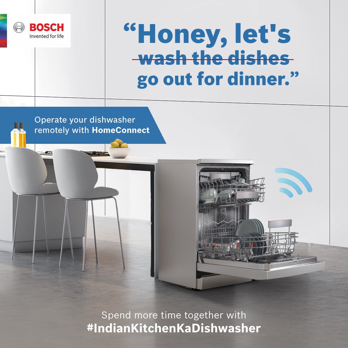 The innovative HomeConnect app helps you operate and control the Bosch dishwasher from anywhere. So now you don't have to be home to do the dishes.

#IndianKitchenKaDishwasher #BoschHomeIndia #Dishwasher #SmartHome #Innovation