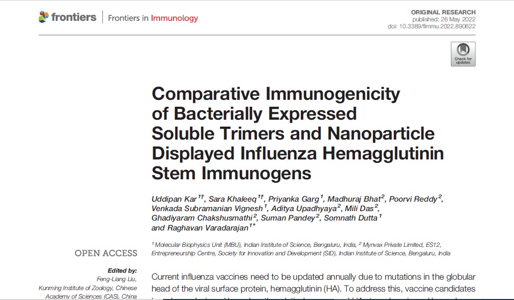 Excited to share our latest work on Influenza stem vaccines. We developed nanoparticle based vaccines, producible in bacteria and providing complete homologous and heterologous protection. Bacterial expression of nanoparticle is cheap albeit challenging. frontiersin.org/articles/10.33…