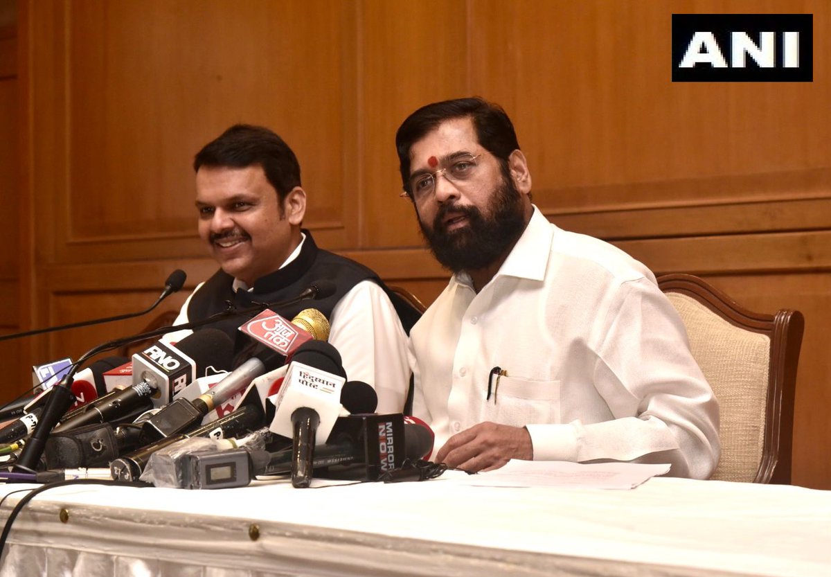 ANI's tweet photo. Maharashtra cabinet, today, decided to rename Aurangabad as Sambhajinagar &amp; Osmanabad as Dharashiv. Navi Mumbai airport renamed DB Patil airport. Decision was earlier taken by Uddhav Thackeray in his last cabinet, but it was illegal. So, this was decided today:CM &amp; Dy CM announce https://t.co/Yd9ix96xGP