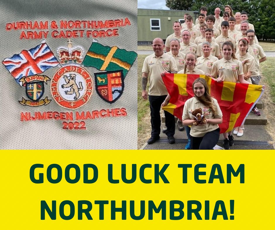 Team Northumbria are in their way! #NijmegenMarches2022 @St_DE4DAAGSE @ArmyCadetsU @armycadetsport @ColCadetsACF @ArmyCadetsHQ