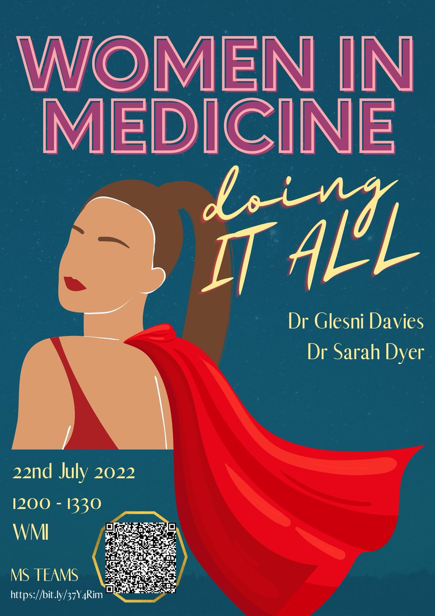 MaelorJDF (@maelorjdf) on Twitter photo The next Women in Medicine meeting is themed Women Doing It All ๐ช
๐๏ธFriday 22nd July
โณโฒ๏ธ1200 - 1330
๐ฃ๏ธTalks by <a href="/GlesniDavies1/">Glesni Davies</a> and <a href="/FugeSarah/">Sarah Dyer</a> on career progression, training and consultancy, work life balance and more! The next Women in Medicine meeting is themed Women Doing It All ๐ช
๐๏ธFriday 22nd July
โณโฒ๏ธ1200 - 1330
๐ฃ๏ธTalks by <a href="/GlesniDavies1/">Glesni Davies</a> and <a href="/FugeSarah/">Sarah Dyer</a> on career progression, training and consultancy, work life balance and more!